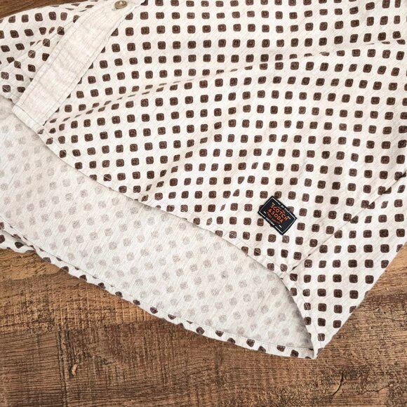 Scotch & Soda Block Print 100% Cotton Wake Up Call Regular Fit Button Up Shirt L - Picture 6 of 11